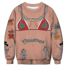 (L, B) Mens Ugly Christmas Sweater Novelty 3d Novelty Unisex Xmas Sweatshirt Size