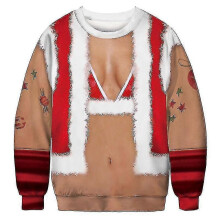 (XXL, A) Mens Ugly Christmas Sweater Novelty 3d Novelty Unisex Xmas Sweatshirt Size