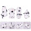 4pcs Cow Decorative Figurines White Ceramic Handmade 4