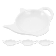 4 porta bolsitas de té de cerámica reutilizables con forma de tetera, tamaño grande