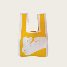 (Cute rabbit) Gift Bag Made Of Knit Reusable Knitted Gift Bag Color Options