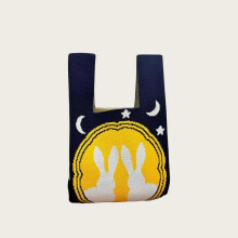 (Reunion rabbit) Gift Bag Made Of Knit Reusable Knitted Gift Bag Color Options