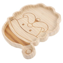 4 piezas de bandejas de madera para servir con forma de Papá Noel, bandeja navideña