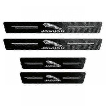 (4Pcs Car Door) Carbon Fiber Threshold Plate Protector for Jaguar XE XF XJ F-Type and More - UK Fit