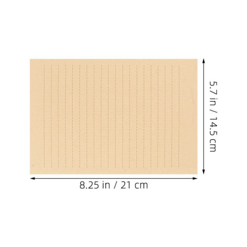 50 ark linjerat kraftpapper i vintageformat, A5-format, för kalligrafi 1
