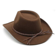 (XL) Handcrafted Leather Cowboy Hat - Lightweight & Shapeable Western-Style for Men & Women