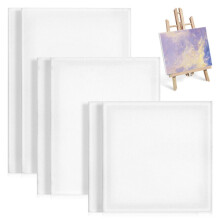 Set mit 6 Künstler-Gemälderahmen, weiße Baumwoll-Leinwandplatten