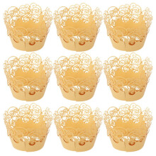 60 cupcakevormpjes, gestanst, hittebestendig, goudkleurig