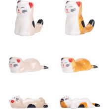 6-teiliges Keramik-Katzen-Schwalben-Set als Esszimmeraccessoires
