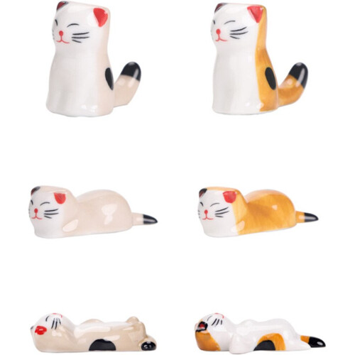6-Piece Ceramic Cat Swallow Rest Dining Room Accessories