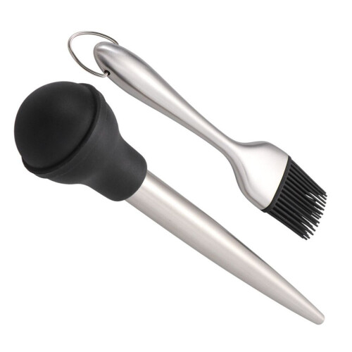 4-piece barbecue accessory set including silicone spice pump