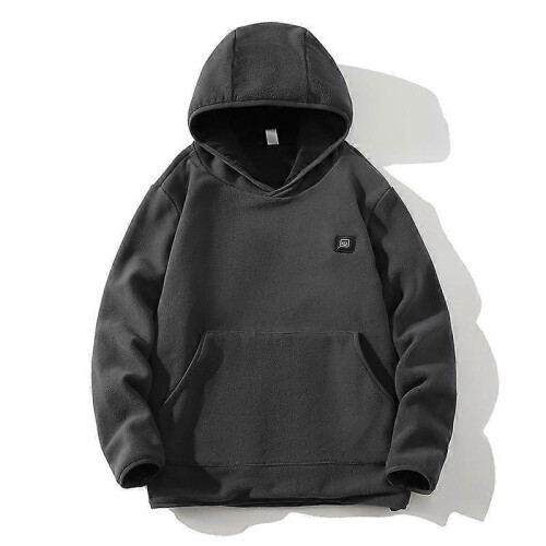 (S, grey) 2025 New Smart Heating Jacket Men Women Fleece Lined 9-Zone 3-Level Warmth Breathable Pullover