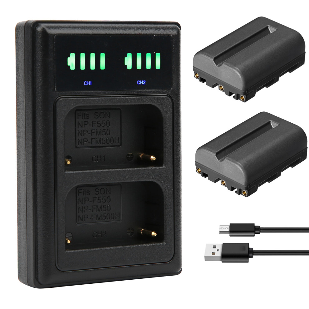 Double Fast Camera Battery Charger For Np-F550/Fm50/Fm500h With Lcd Display 6941360378603