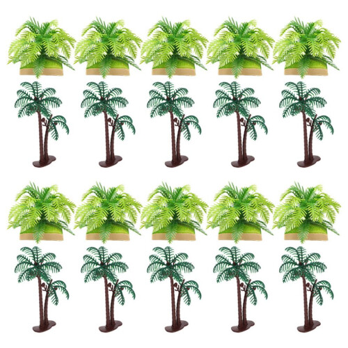 40 palmeras de coco artificiales de plástico para decoración de oficina. 2