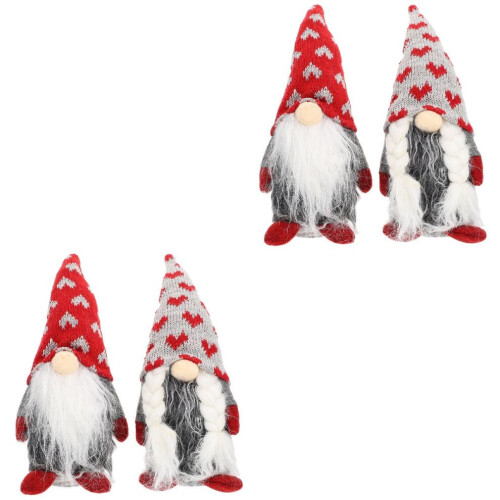 4 stickade juldockor med Rudolf-ansikte 2