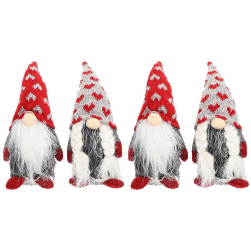 4 stickade juldockor med Rudolf-ansikte 1