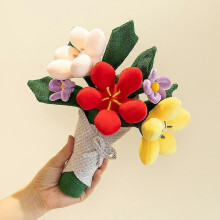 (30cm, Red) Simulation Flower Bouquet Plush Bear Toy 30cm Handheld Stuffed Animal for Home Decor Gift for Girls