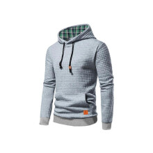 (L, grey) 2025 New  Men's Casual Pullover Jacquard Sweatshirt Grid Jacket Loose Fit