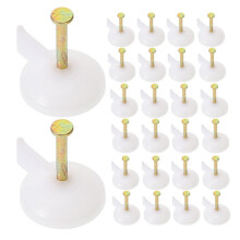 45 ronde punaises, haken aan de voorkant, plafondhaken, wit