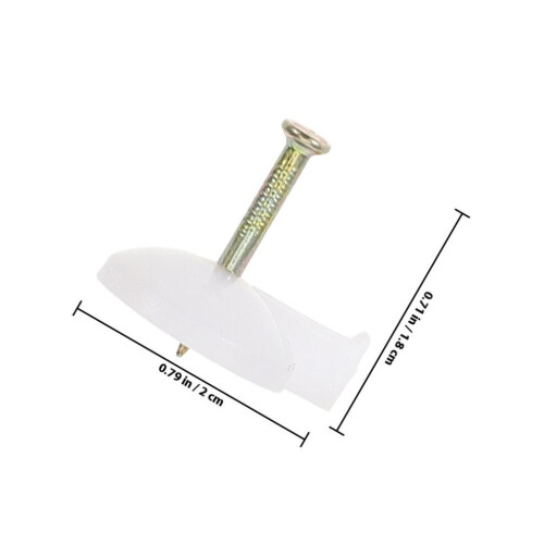 45 Round Push Pins, Front Hooks, Ceiling Hooks, White 1