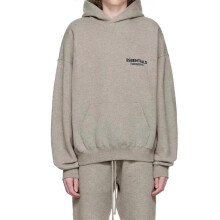 (XL, Deep hemp grey) Fleece Jacket Men Fall Winter FOG Loose Letter Print Cotton Sweatshirt Jacket Teen Casual Set 2pcs