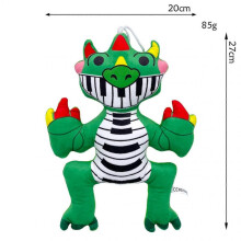 (As shown, New Harp Dragon) Boppi Green Dinosaur Big Lion Plush Toy Stuffed Animal Doll Short Plush Toy for Kids 4-6 Years Old Birthday Gift