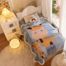 (lambswool95x135cm, 2) Warm Heart Fleece Kids Blanket Cartoon Print Nursery Blanket Air Conditioning Blanket