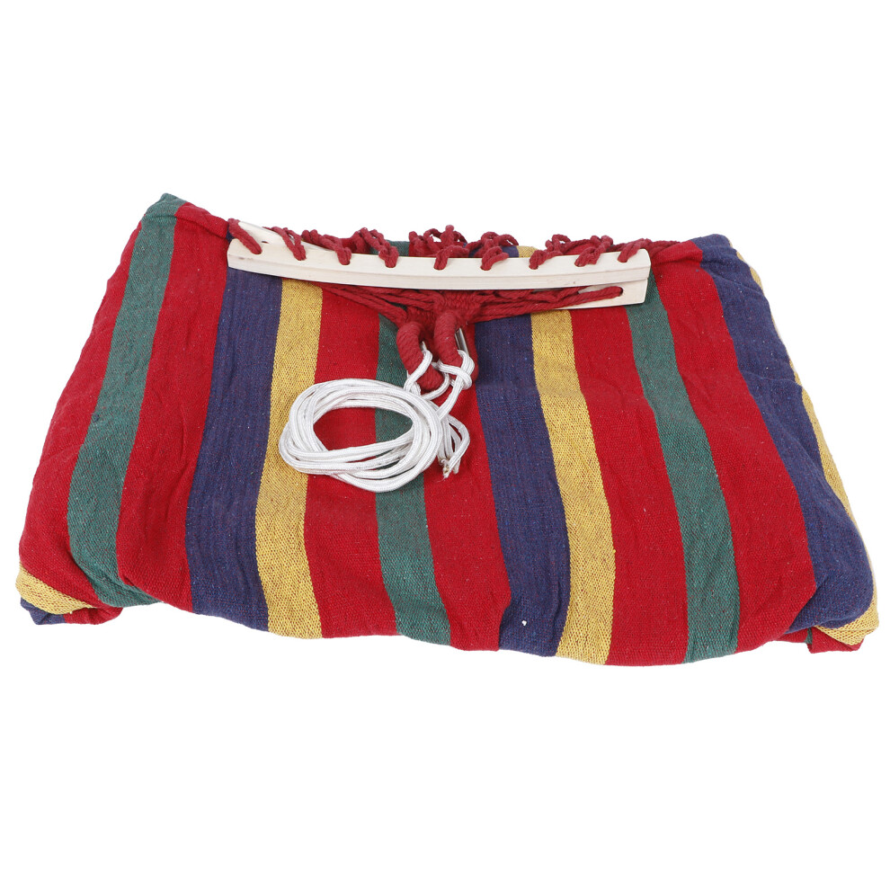 Red Canvas Hammock Sleeping Swing 220x135cm Outdoor Garden Bed-image-OPC-PMXMFPV-NEW