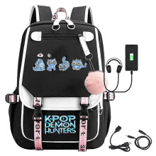 (As shown, 10) 2025 KPOP Backpack 15 Inch Laptop Bag Anime Print School Backpack Unisex Travel Backpack Canvas Durable