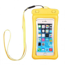 (yellow) Underwater photography airbag mobile phone waterproof bag swimming mobile phone universal touch screen snorkeling waterproof case