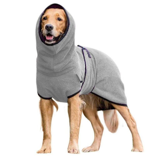 (S, Gray) Pet Clothes Dog Drying Robe