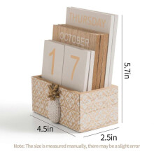 (Any year, Pineapple) Wooden Calendar Desktop Decor Permanent Countdown Sign Minimalist Modern Style