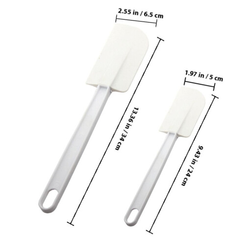 4pcs Long-handled silicone scrapers, cream spatulas, baking aids 2