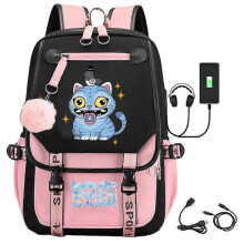 (As shown, 2) 2025 KPOP Backpack 15 Inch Laptop Bag Anime Print School Backpack Unisex Travel Backpack Canvas Durable