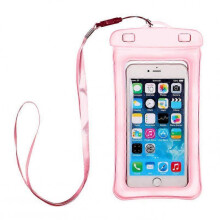 (pink) Underwater photography airbag mobile phone waterproof bag swimming mobile phone universal touch screen snorkeling waterproof case