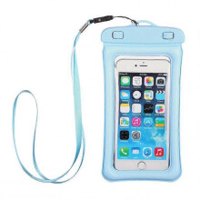 (blue) Underwater photography airbag mobile phone waterproof bag swimming mobile phone universal touch screen snorkeling waterproof case