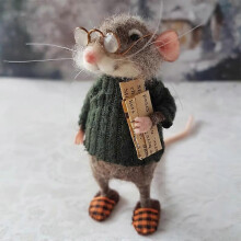 (3) Christmas Needle Felt Mouse Ornament Kit DIY Felt Mouse Decor 5 Adorable Styles Xmas Tree Decoration 35g