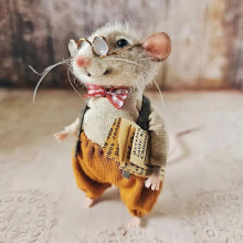 (5) Christmas Needle Felt Mouse Ornament Kit DIY Felt Mouse Decor 5 Adorable Styles Xmas Tree Decoration 35g