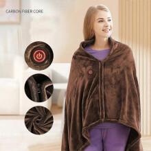 (150x80cm, Light brown) Heating Blanket 150x80cm Portable Fleece Blanket with Power Bank Suitable for Home or Office Naps Soft Plush Material
