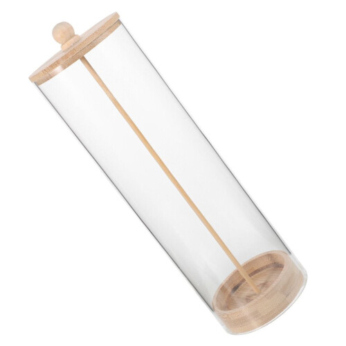 4 transparente Strohhalmhalter mit Holzdeckeln fürs Büro 2