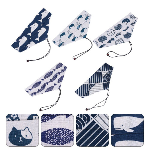 5 Bestecktaschen mit Essstäbchen und Löffel 2