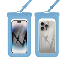 (21.3x10.8cm, blue) PVC Waterproof Phone Pouch, Touchscreen Waterproof Phone Case for Outdoor Activities