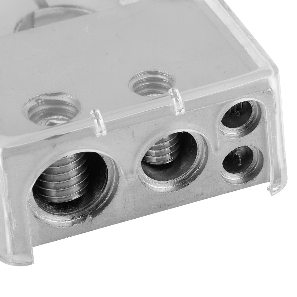2Pcs Car Battery Terminal Connectors With Voltmeter, 0/4/8 Awg, Zinc Alloy, Clear Cover 6941360383911
