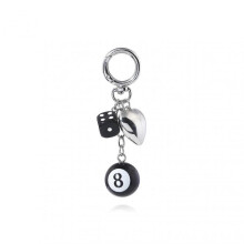 (opp bag, 27) Classic Dice Keychain Creative Black 8 Dice Star Punk Style Keychain for Women