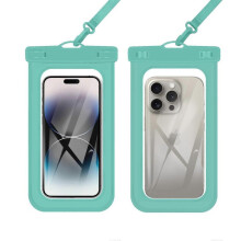 (21.3x10.8cm, green) PVC Waterproof Phone Pouch, Touchscreen Waterproof Phone Case for Outdoor Activities