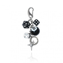 (opp bag, 26) Classic Dice Keychain Creative Black 8 Dice Star Punk Style Keychain for Women