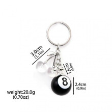 (opp bag, 5) Classic Dice Keychain Creative Black 8 Dice Star Punk Style Keychain for Women