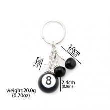 (opp bag, 6) Classic Dice Keychain Creative Black 8 Dice Star Punk Style Keychain for Women