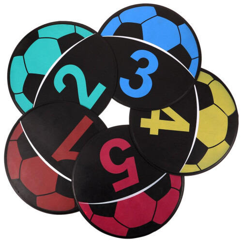5 numbered football training marker discs 2