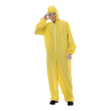 (L) Men's Cheap Biohazard Costume Halloween With Goggles Yellow Breaking Bad Jumpsuit Carnival Easter Purim Fancy Dress